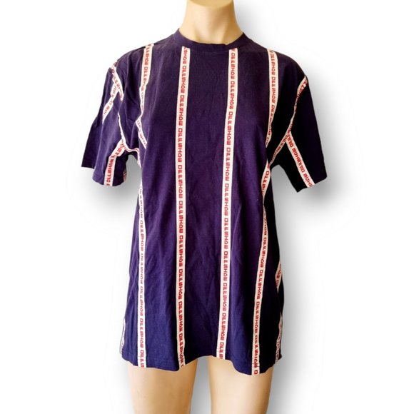 Factorie ss graphic short sleeve blue T-Shirt red offside print XS fits AU 6-10 - Picture 6 of 6